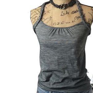 Body central gray braided straps tank top-small